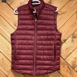 Burgundy Puffer Vest Small